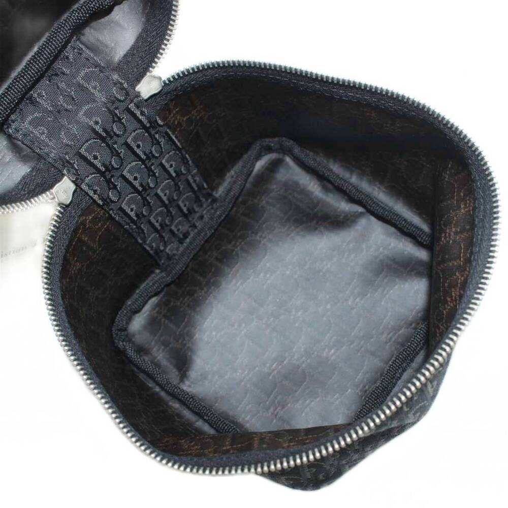 Christian Dior Pouch Clutch Vanity Case Accessory Canvas Trotter Black - Picture 5 of 7